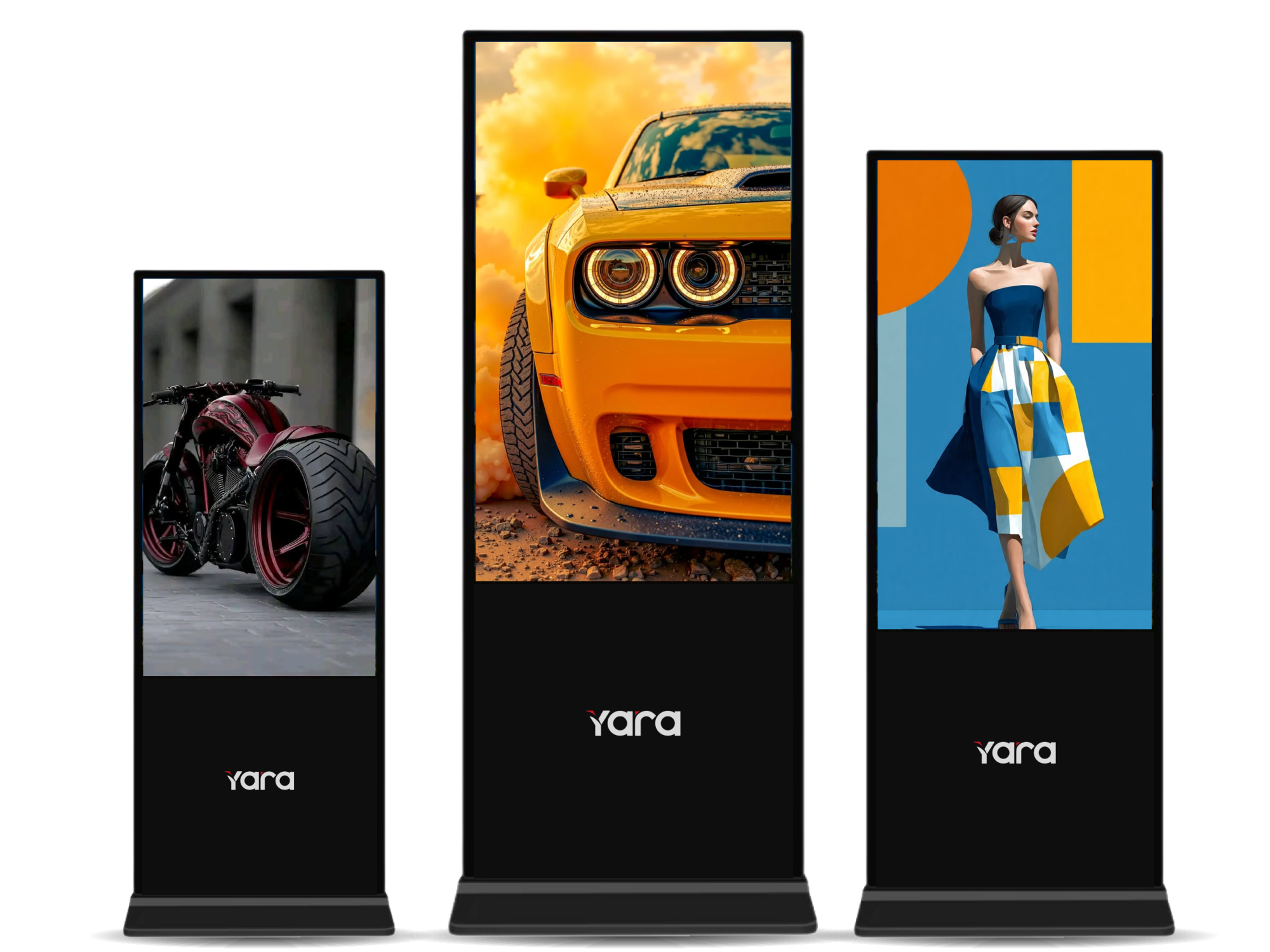 Yara T-Standees in 55", 65" and 75"