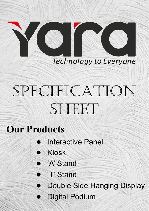 Specification Sheet: Kiosks, Standees, Podiums & Interactive Panels
