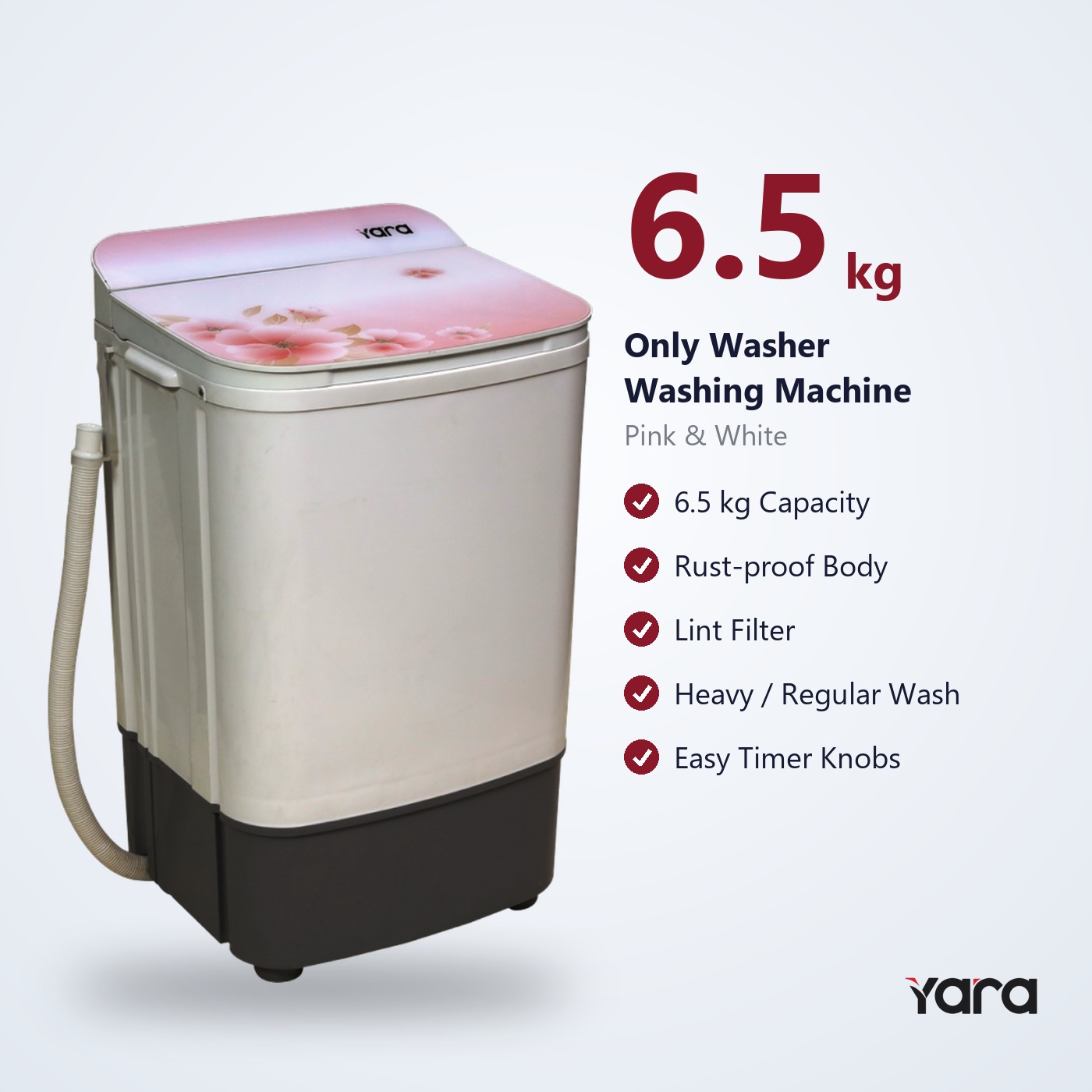 Yara 6.5 kg Only Washer – Pink Flower