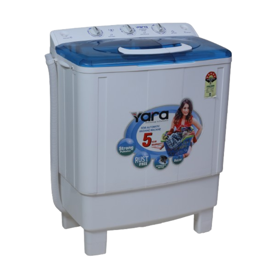 Yara 8 kg Semi Automatic Top Load Washing Machine – Blue Lid