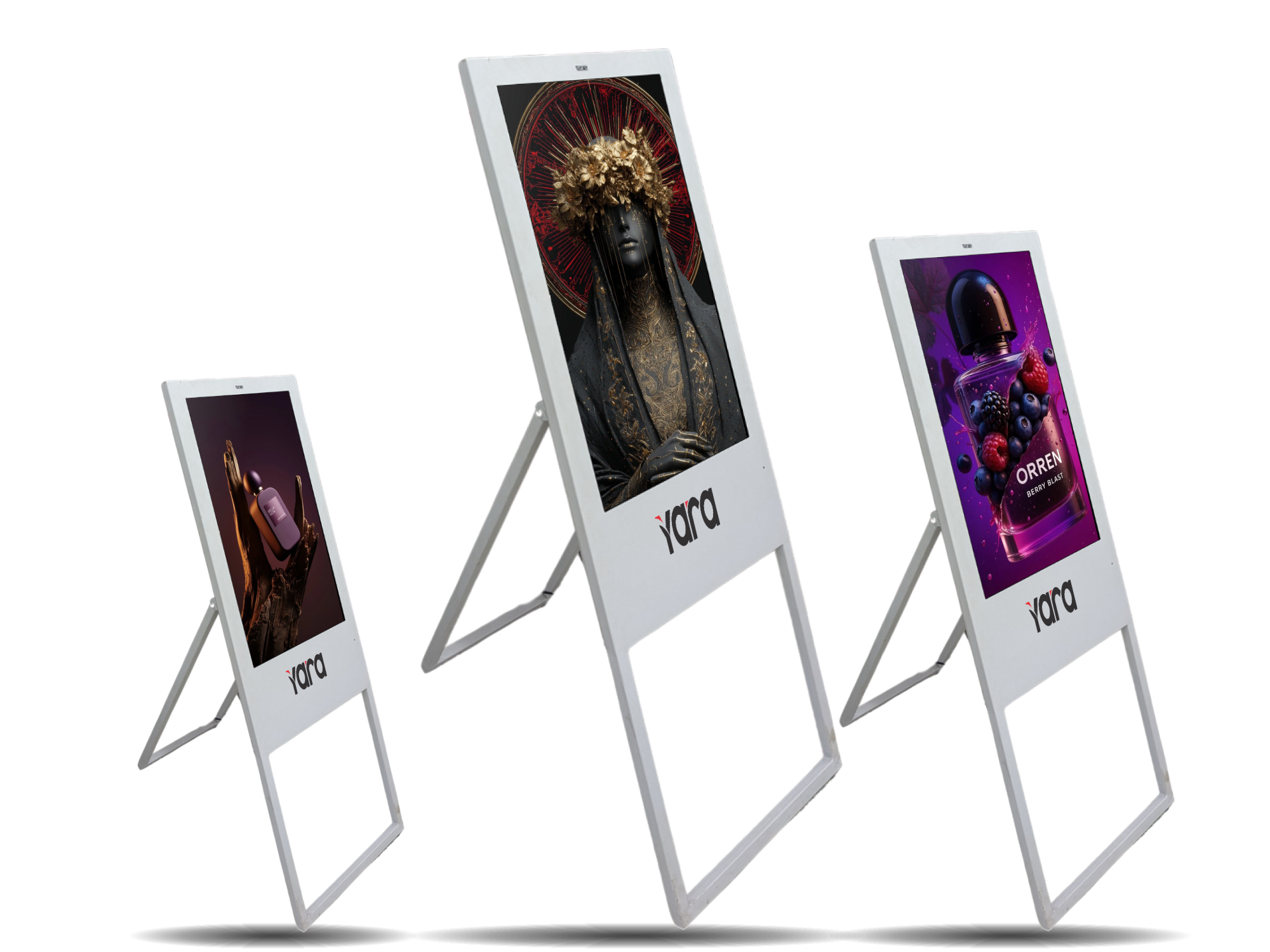 Yara A-Standees in 32, 43 and 55 inch