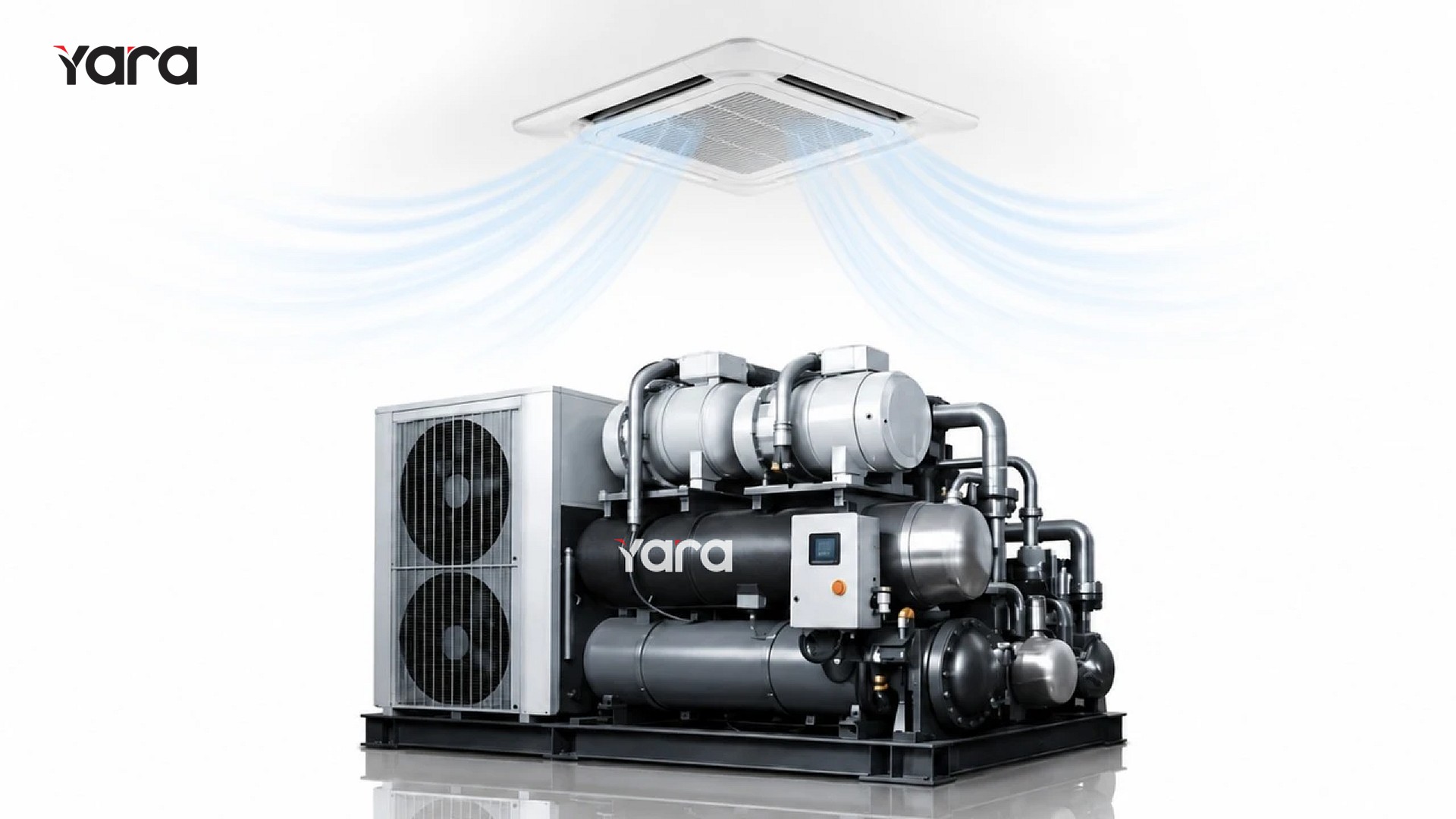 Yara chiller plant with ceiling cassette unit