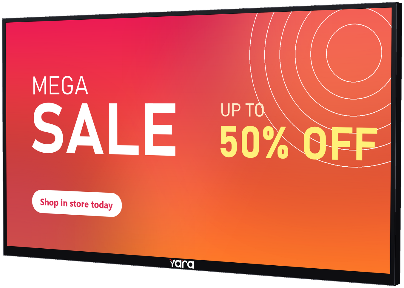 Yara Commercial Display showing sale content