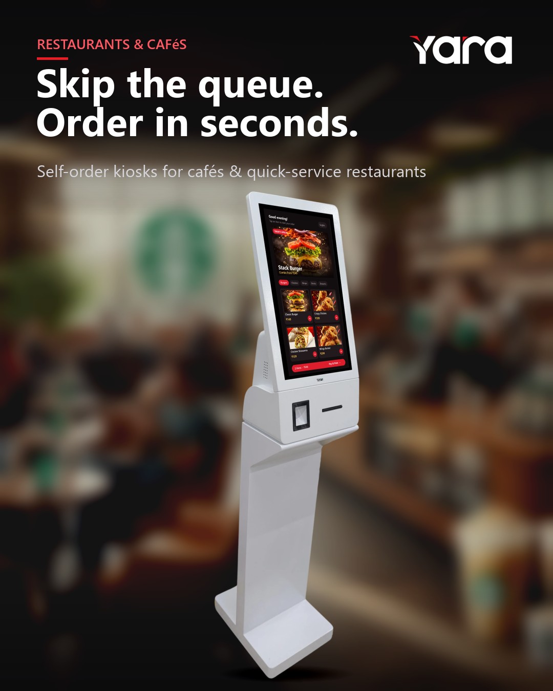 Yara Printing Kiosk in restaurants & cafés
