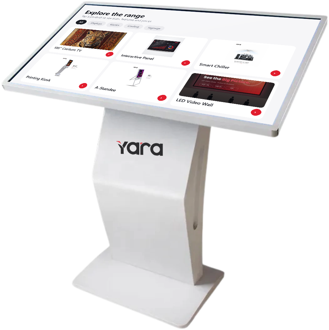 Product catalogue on the Yara Stand Alone Kiosk