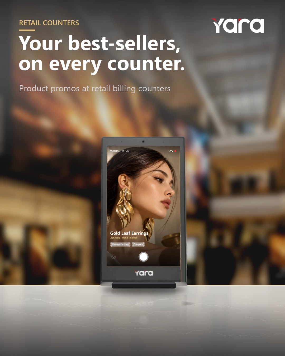 Yara Table Top Standee in retail counters