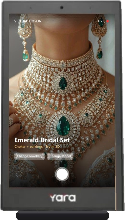 Yara 10 inch Table Top Standee with virtual jewellery try-on